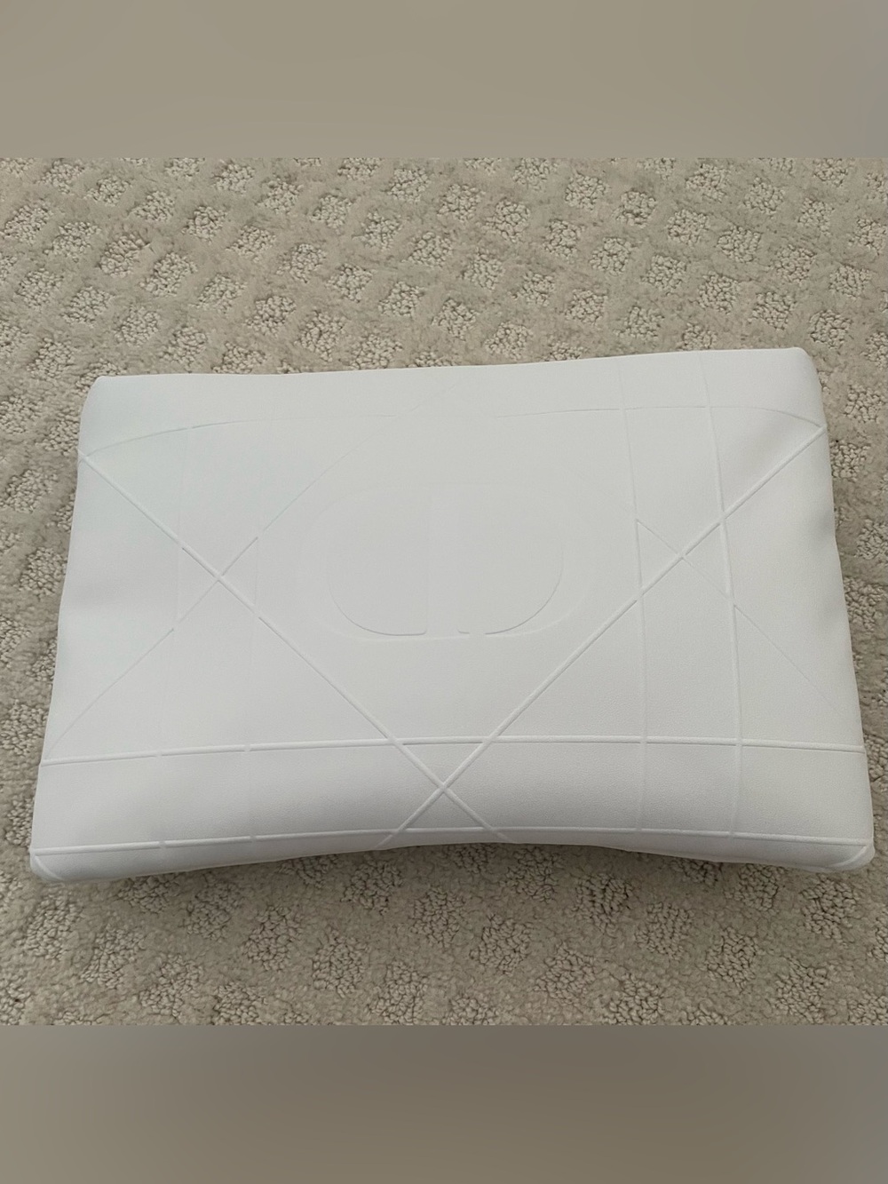 Dior Large White Quilted Star-Zip Clutch w/ Gold Hardware, w/ skincare included